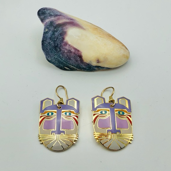 Laurel Burch “Miikio” Vintage 1970s Dangle Earrings - Picture 7 of 8